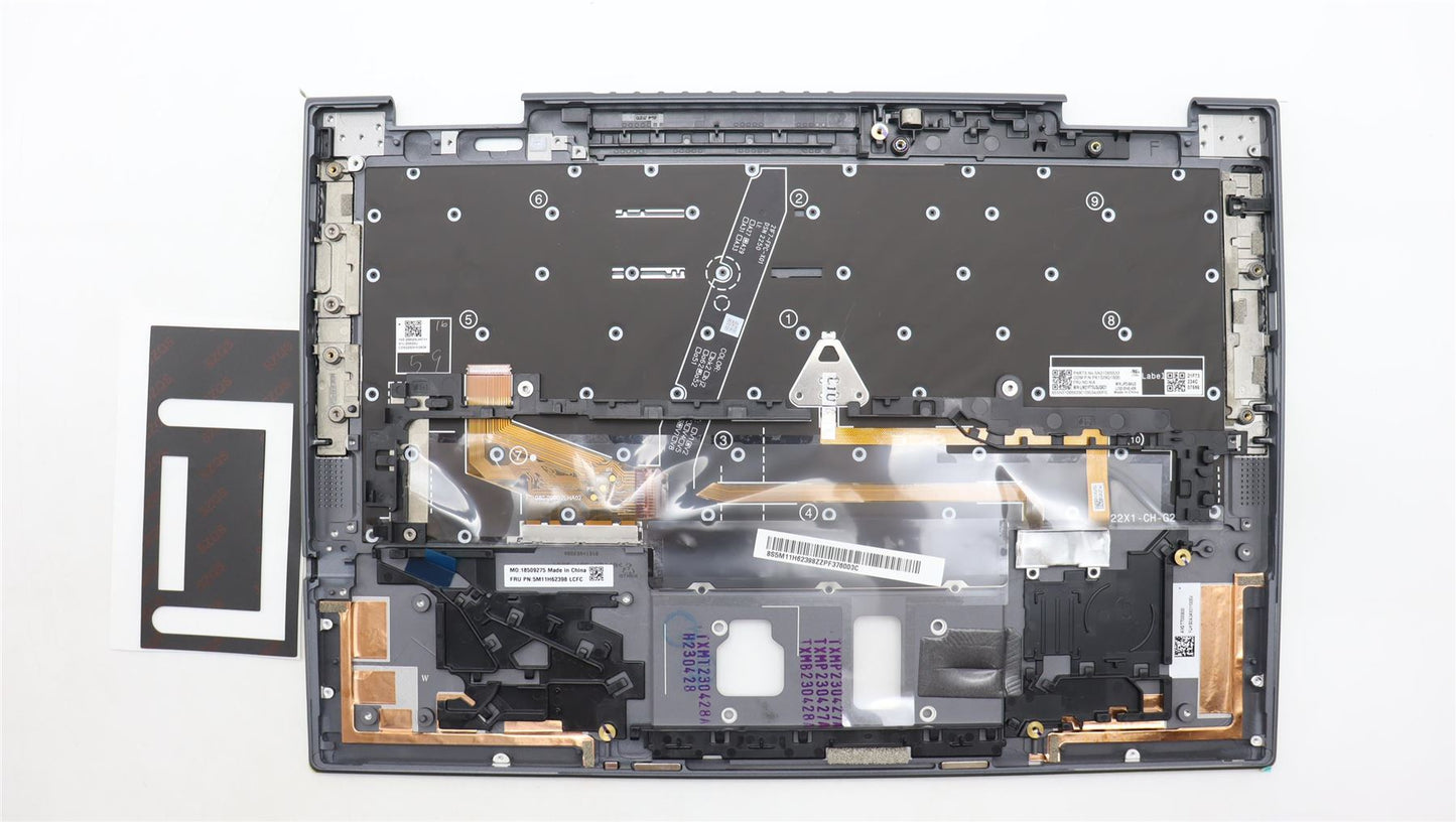 Lenovo Yoga X1 8th Gen Palmrest Cover Keyboard US Grey Backlit 5M11H62398