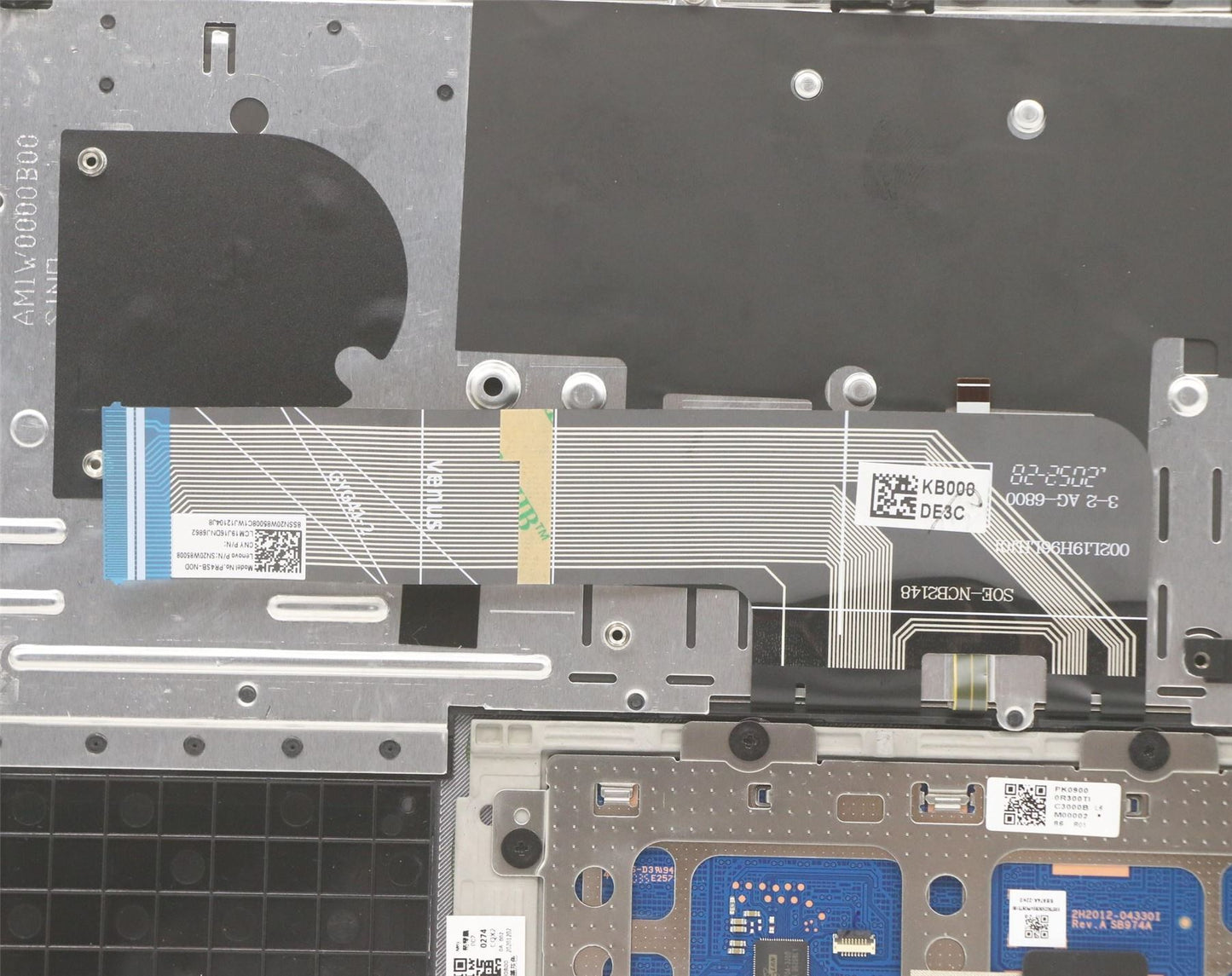 Lenovo Yoga 7 Pro-14IHU5 Keyboard Palmrest Top Cover Norwegian Grey 5CB1C19272