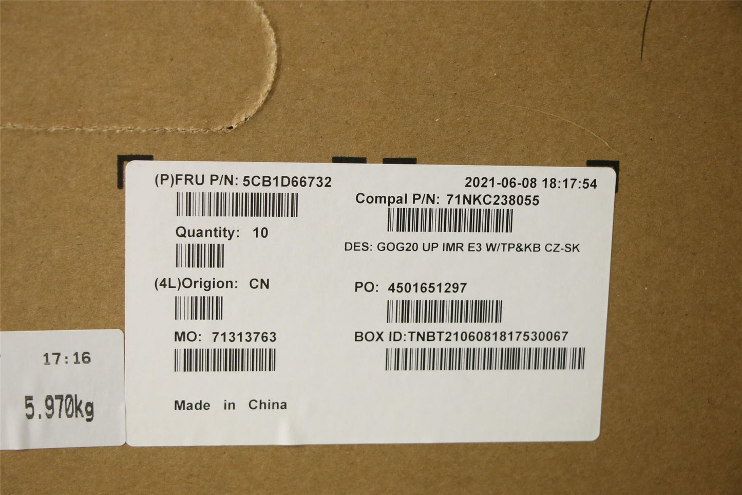 Lenovo Gaming 3-15ACH6 Keyboard Palmrest Top Cover Czech Black 5CB1D66732