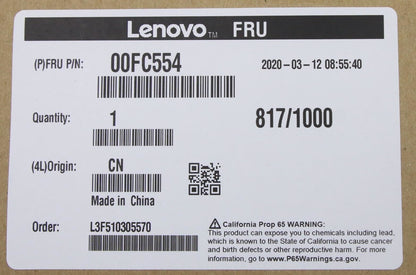Lenovo FRU, 9238 Module Cooling Field Replaceable Unit Fan 00FC554