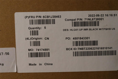 Lenovo IdeaPad 3 16ARH7 Palmrest Cover Touchpad Keyboard US Brown 5CB1J38463