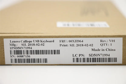 Lenovo IdeaCentre 310S-08ASR 720-18IKL 520-27IKL USB Wired Keyboard 00XH964