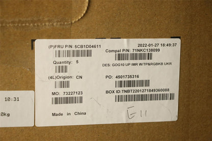 Lenovo Upper Case ASM_UKR C 82K1 RGB 5CB1D04611