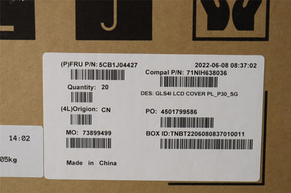 Lenovo LCD Cover C 82SD PL_3.0t_SG 5CB1J04427