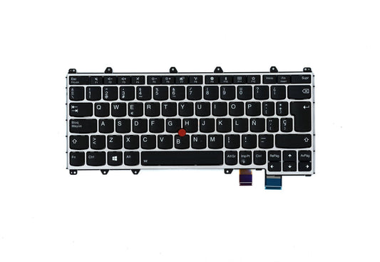 Lenovo Yoga 370 Keyboard Spanish Silver Backlit 01EN437