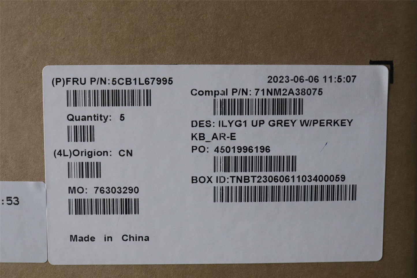Lenovo Legion S7 16IRH8 Keyboard Palmrest Top Cover Arabic Grey 5CB1L67995