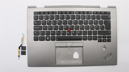 Lenovo Yoga X1 3rd Keyboard Palmrest Top Cover Slovenian Silver Backlit 01LX969