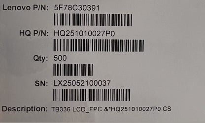 Lenovo TB336 LCD_FPC &*HQ251010027P0 CS FPC LCD Board 5F78C30391
