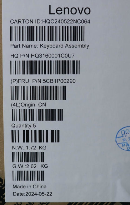 Lenovo UpperCaseASM RUS H83DJ NFP TT 5CB1P00290