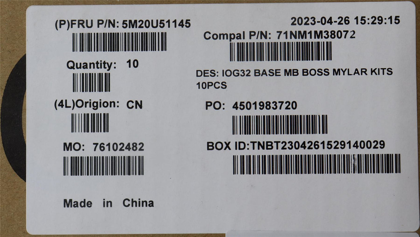 Lenovo MECHANICAL IOG32_BASE_MB_BOSS_MYLAR 5M20U51145