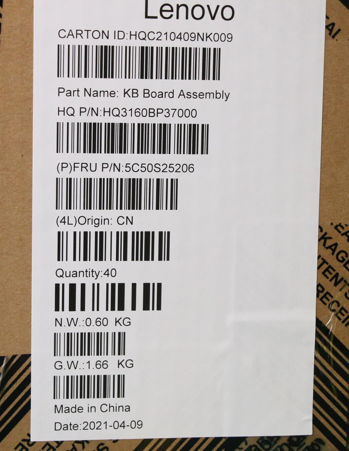 Lenovo CARDPOP H 82KM Power Board 5C50S25206