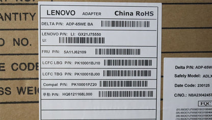 Lenovo K14 G2 IRU AC Charger Adapter Power supply BLACK 65W TYPE-C 5A11J62109