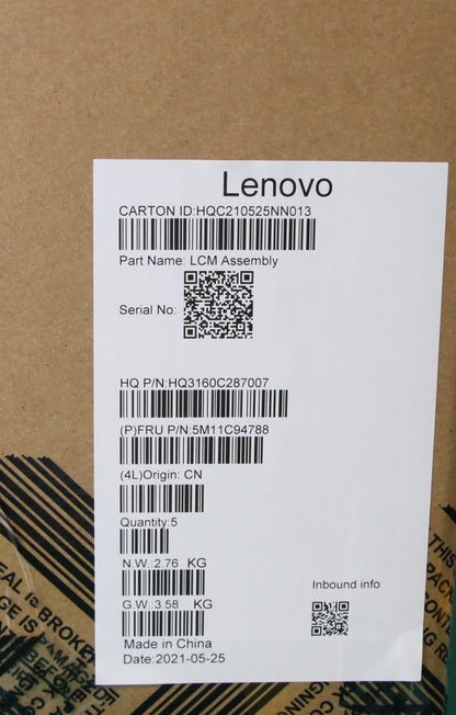 Lenovo MECH_ASM FRU 10.1WUXGA IPS GL?MT GY 5MH 5M11C94788