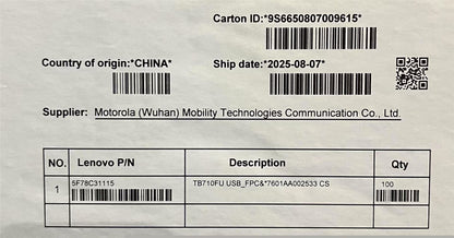 Lenovo TB710FU USB_FPC&*7601AA002533 CS USB FPC Board 5F78C31115