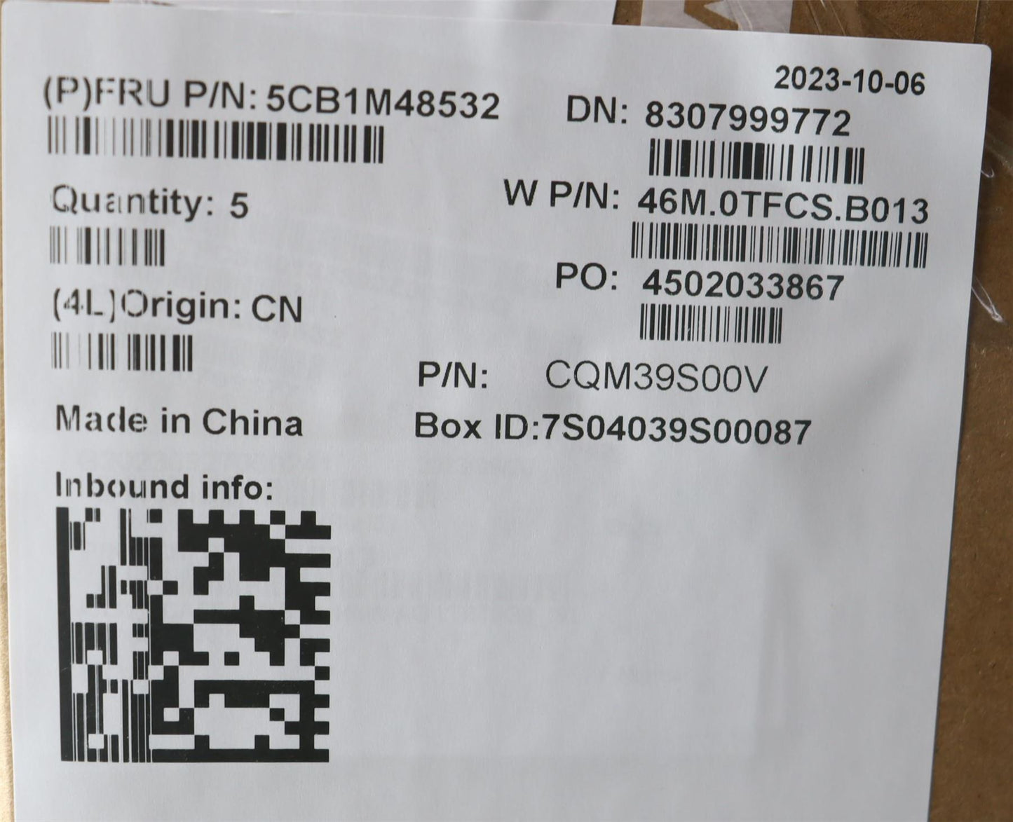 Lenovo COVER Upper Case ASM_HBW W21KH AGBL U 5CB1M48532