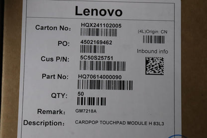 Lenovo CARDPOP MODULE H 83L3 Touchpad Board 5C50S25751