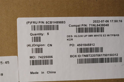 Lenovo UpperCaseASM_KOR C82S9 E3 WHT 5CB1H89883