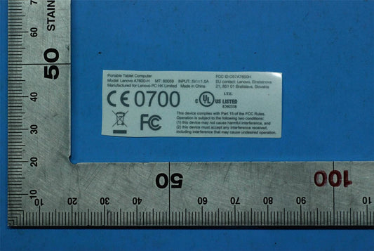 Lenovo A7600-H Rating Label-ROW&*82LVP90011W CS 5L19A6MWCD