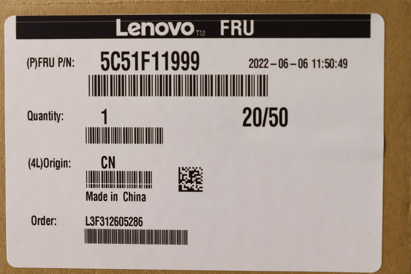 Lenovo CARDPOP Adapter Power Board 5C51F11999