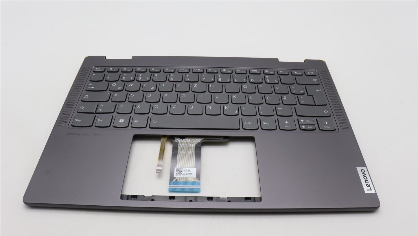 Lenovo Yoga 7 14IRL8 Keyboard Palmrest Top Cover German Storm Grey 5CB1L40806