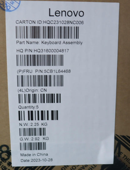 Lenovo Yoga 6 14APU8 Palmrest Cover Touchpad Keyboard US Euro 5CB1L64468